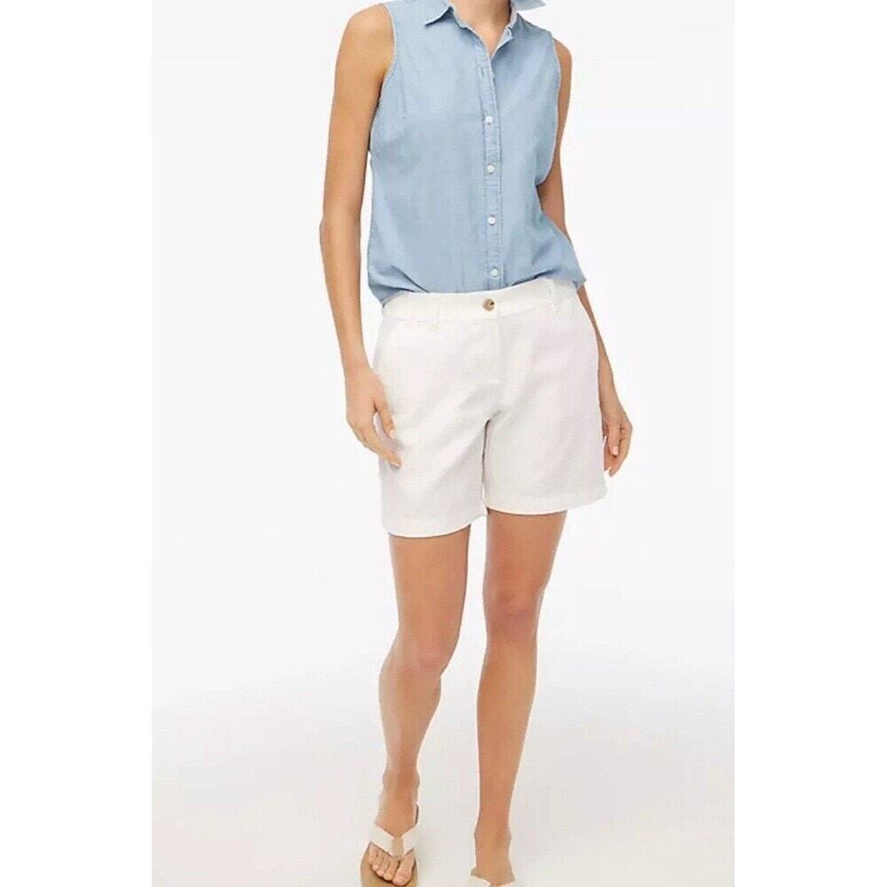 J. Crew Factory 7” Classic Chino Shorts in White Size 14
